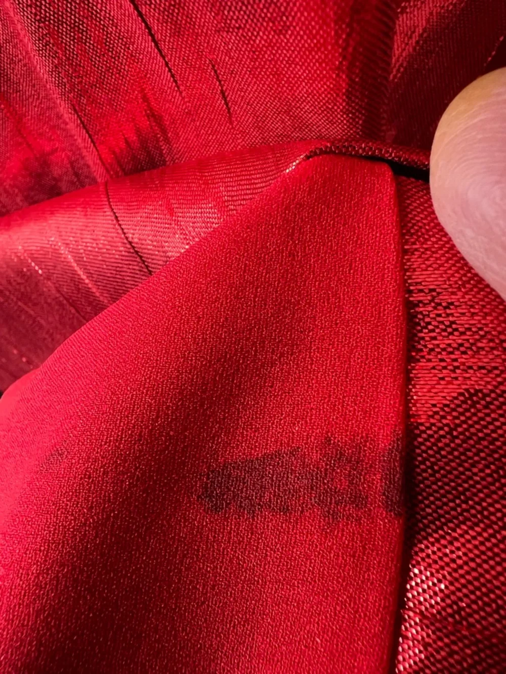 Hyacinth House sz L Tanya mini dress in red metallic with extended ruffle detail